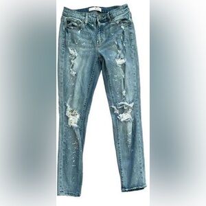 KanCan Estilo Distressed paint splatter Jeans SZ 3/25 excellent preloved stretch